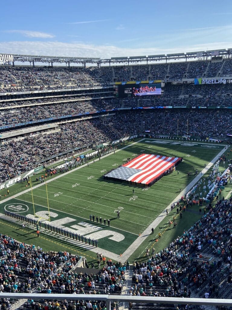 jets amerikaans football stadion waar een nederlandse au pair van nina.care heen gaat tijdens haar jaar als au pair